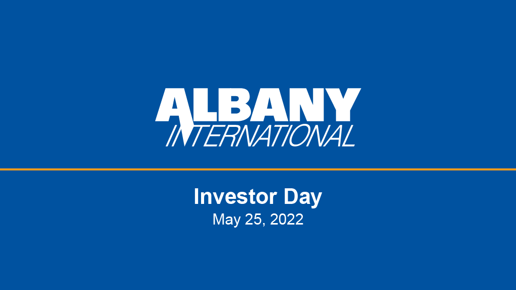 Albany International Corp 2022 Investor Day Presentation cover slide