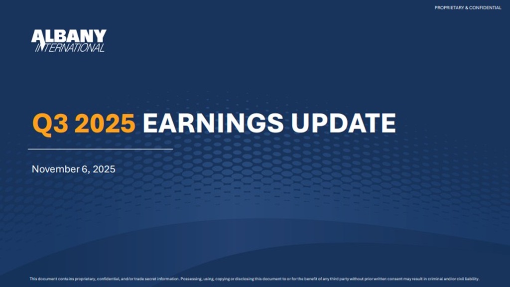 Q3 2025 Albany International Corp Earnings Presentation cover